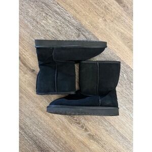 Koolaburra by UGG Boots Suede Faux Fur Trim‎ Winter Warm Black Women's 7
